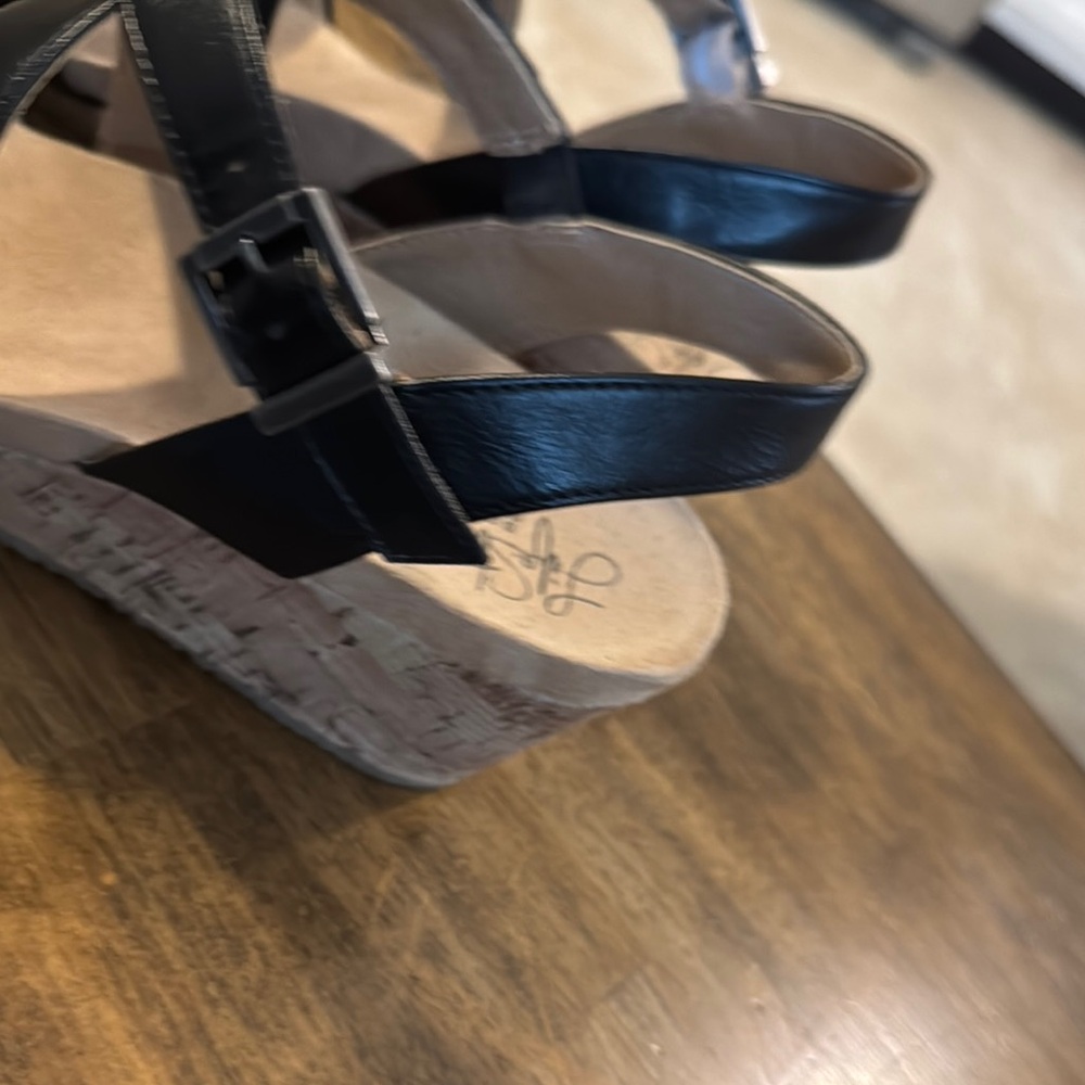 LifeStride soft system Black Strappy Wedge Sandals - Picture 4 of 11